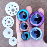 20PCS 3D Glitter Safety Eyes for Crocheting with Bowl Washers