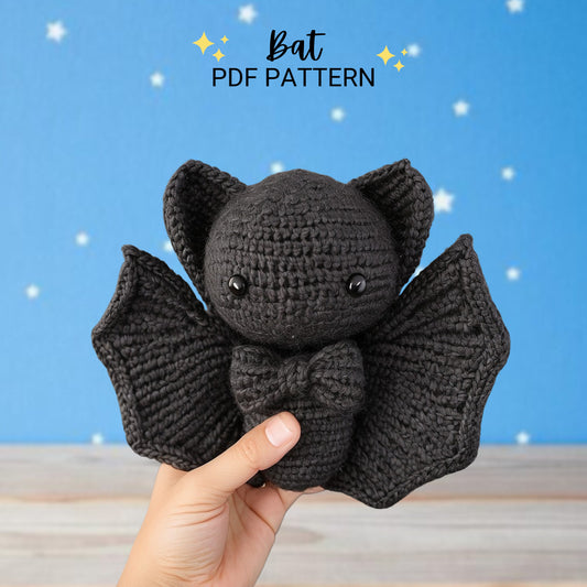 Bat Crochet Pattern, Bat Amigurumi Pattern, No Sew Crochet, Plush Pattern