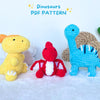 dinosaur crochet pattern, dinosaur plush pattern, dinosaur amigurumi, beginner amigurumi, PDF crochet pattern