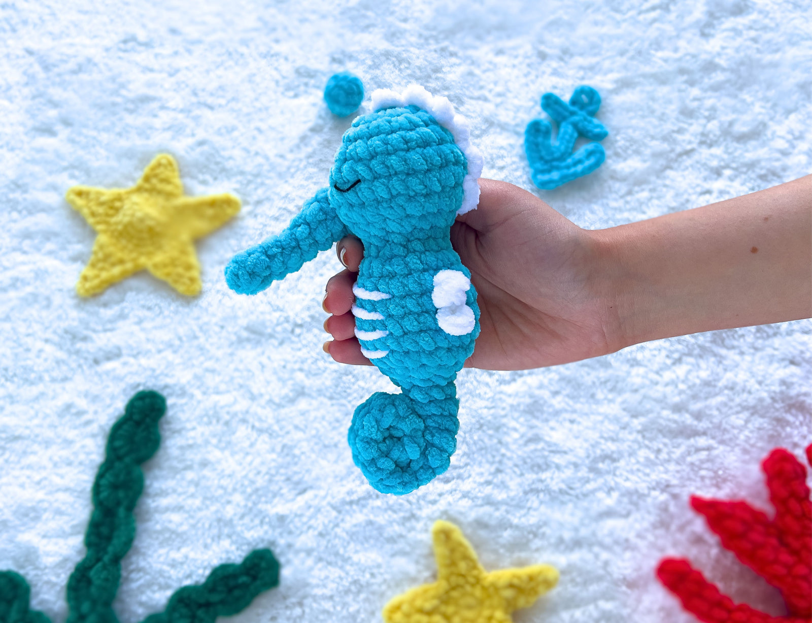 seahorse crochet pattern, sea animals pattern, ocean toys pattern, plush pattern, beginner amigurumi, gift crochet pattern