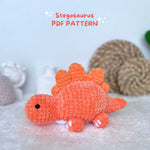 Patrón de dinosaurio a crochet, estegosaurio a crochet, patrón de dinosaurio de peluche, dinosaurio amigurumi, patrón de crochet en PDF