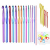 14 PCS Crochet Hooks Set, High Quality Coloured Aluminum Ergonomic Handle Crochet, Hook Needles for Arthritic Hands 2-10mm