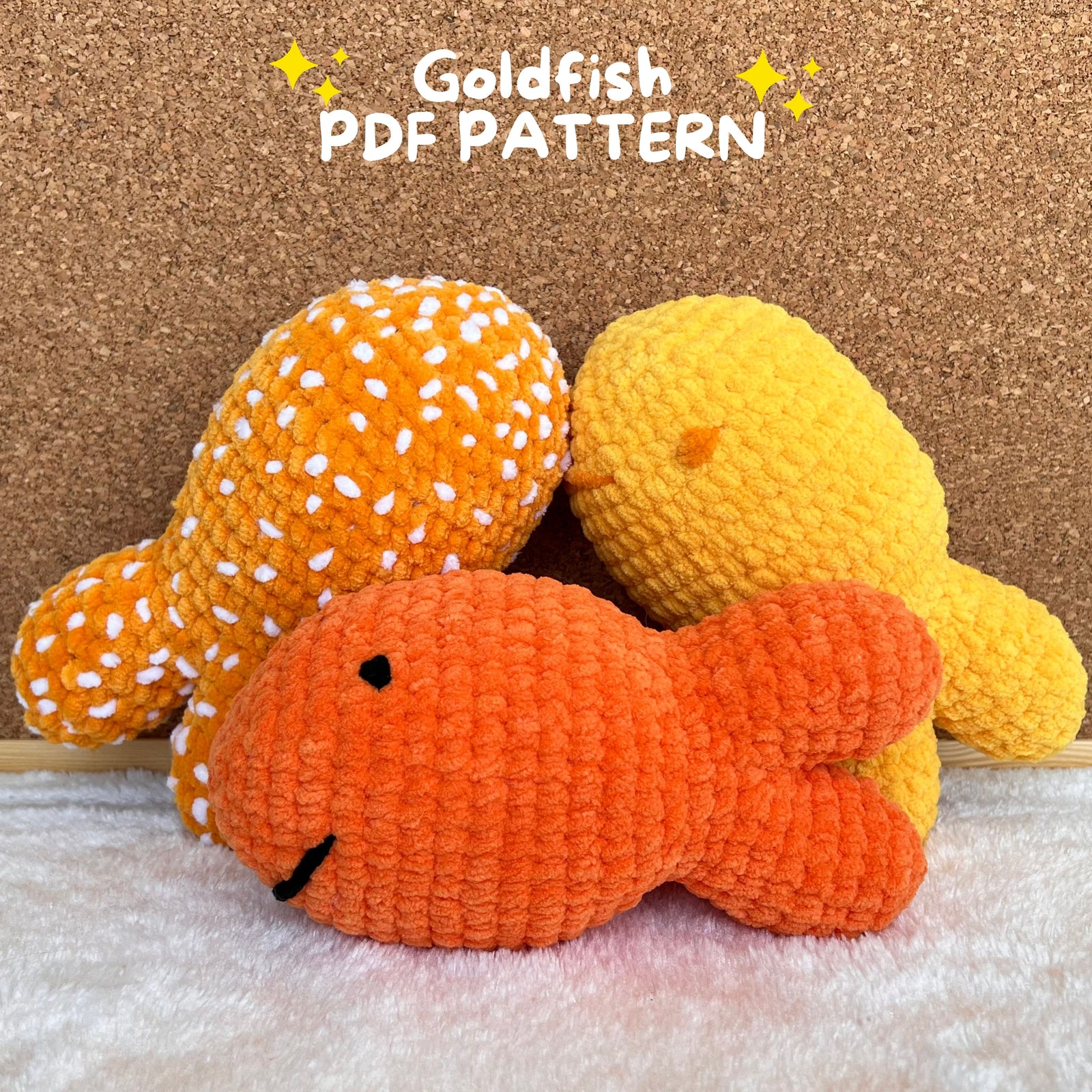 Goldfish Crochet Pattern, 3 in 1 Colorful Fish Pattern, Amigurumi Pattern, PDF pattern