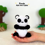 Modèle de crochet de panda, motif de crochet d'animaux de safari, motif amigurumi, motif de panda, motif en peluche, jouets en peluche