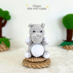 Patrón de hipopótamo a crochet, Patrón de animales de safari a crochet, Patrón de amigurumi, Patrón de hipopótamo, Patrón de peluche, Juguetes de peluche