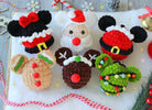 Christmas Mickey Ornaments, Crochet Christmas Pattern, Christmas Decorations, 6 in 1 Crochet Ornaments, PDF pattern