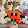 Pumpkin Man Crochet Pattern, No Sew Pumpkin Crochet Pattern, Halloween Crochet Patterns, Halloween No Sew Crochet, Beginner amigurumi