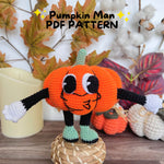 Häkelmuster des Kürbismanns, kein Sew -Kürbis -Häkelmuster, Halloween -Häkelmuster, Halloween ohne Nähhäkel, Anfänger Amigurumi