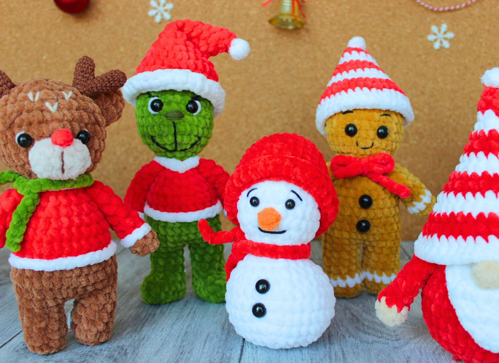 Christmas Crochet Patterns, 6 in 1 Crochet Patterns, Grinch Crochet, Gnome Crochet, PDF pattern