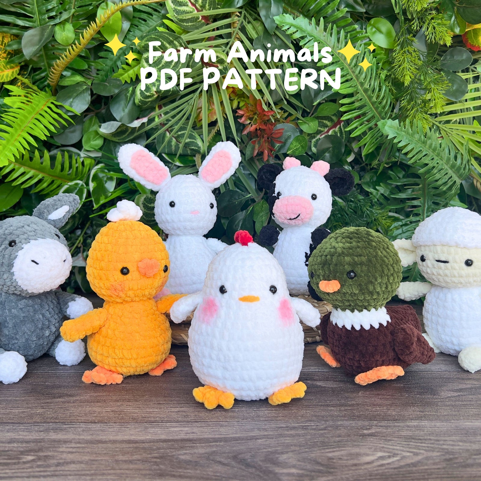 Farm Animals Crochet Patterns, 7 in 1  Crochet patterns, Amigurumi Patterns, PDF pattern