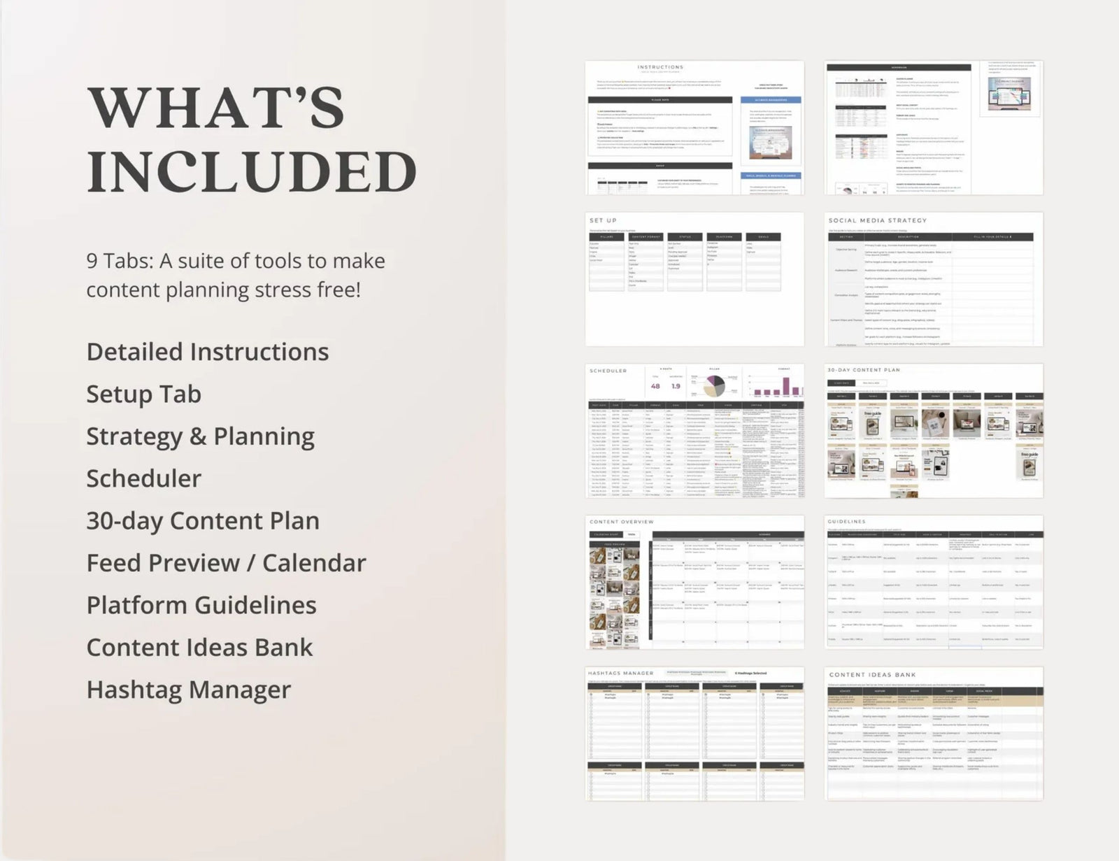 Social Media Content Planner, Social Media Management Template Calendar, 2025 Digital Planner, ADHD Social Media Planner