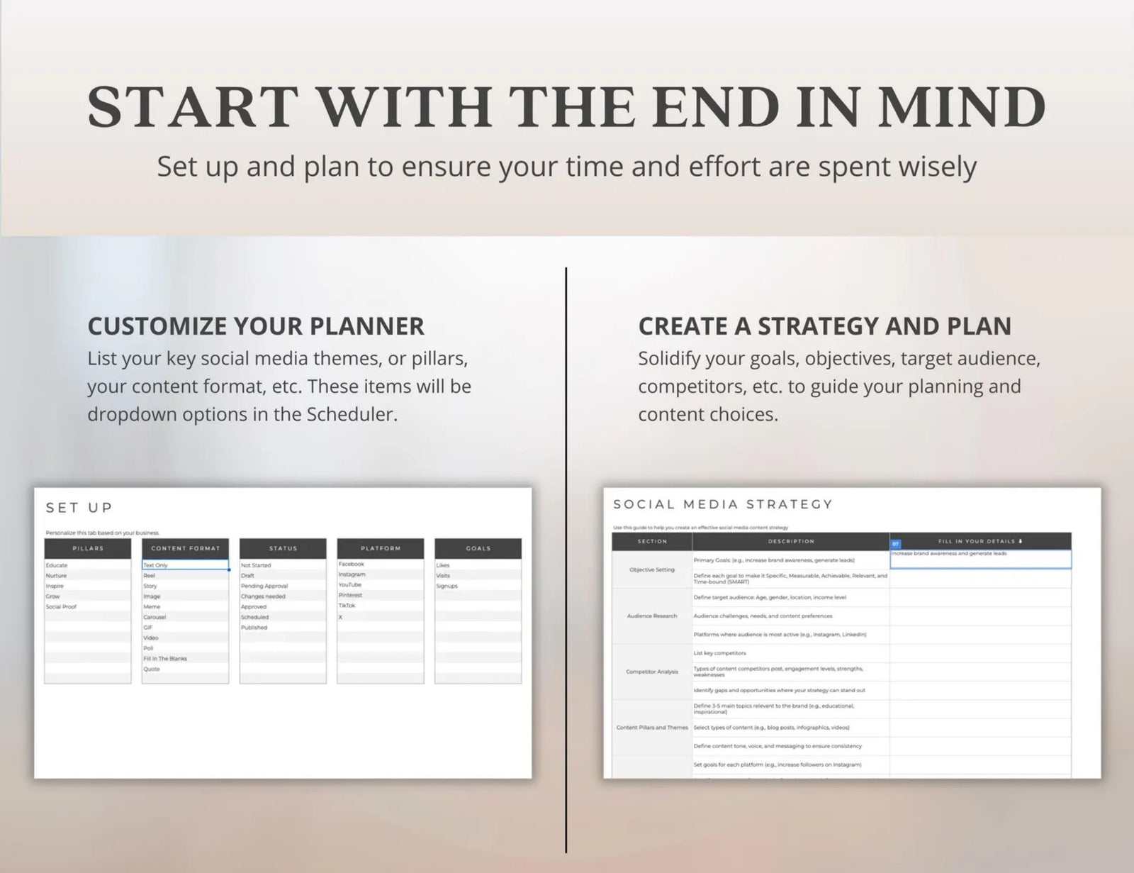 Social Media Content Planner, Social Media Management Template Calendar, 2025 Digital Planner, ADHD Social Media Planner