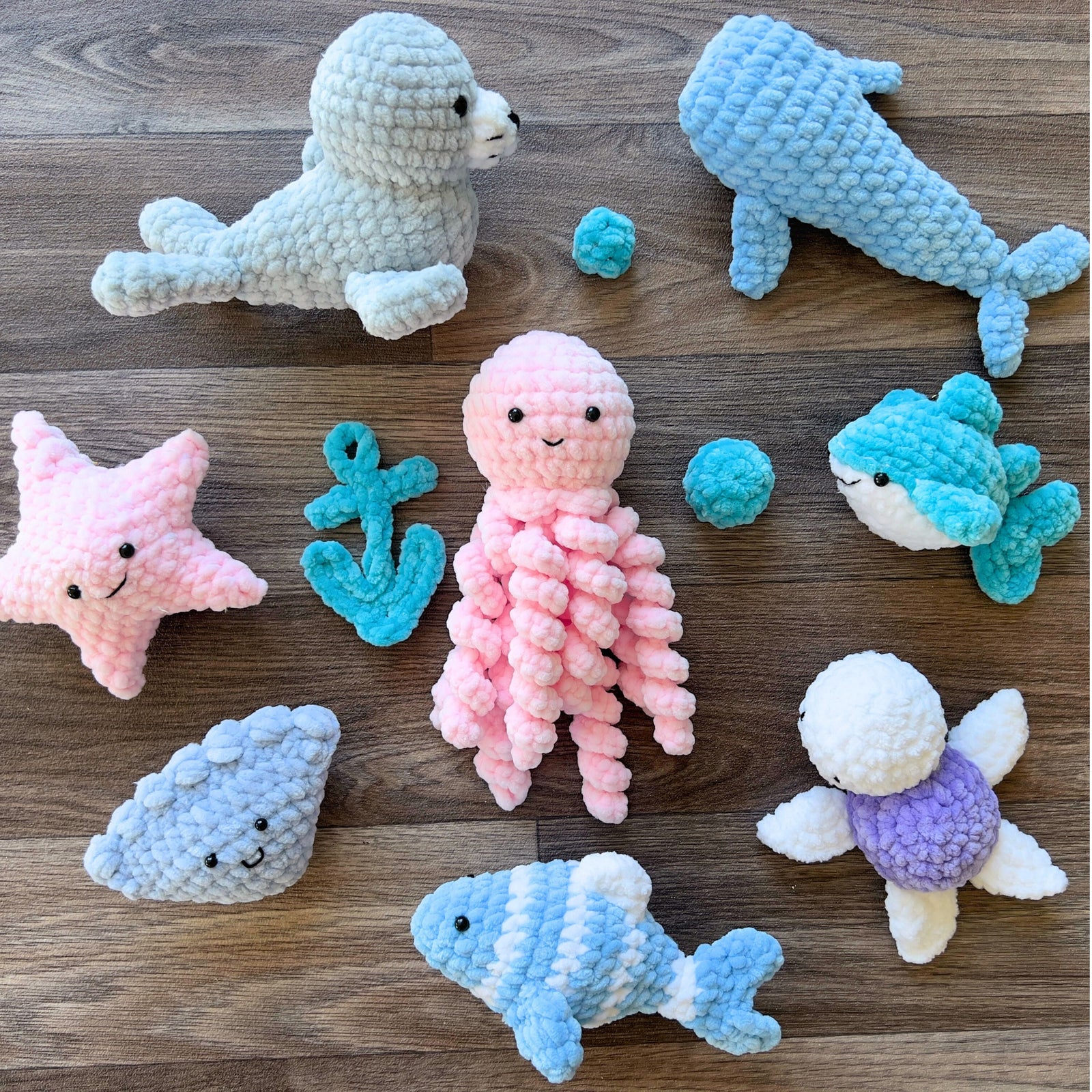 Sea Animals Crochet Patterns, 7 in 1  Ocean Patterns, Amigurumi Patterns, PDF pattern