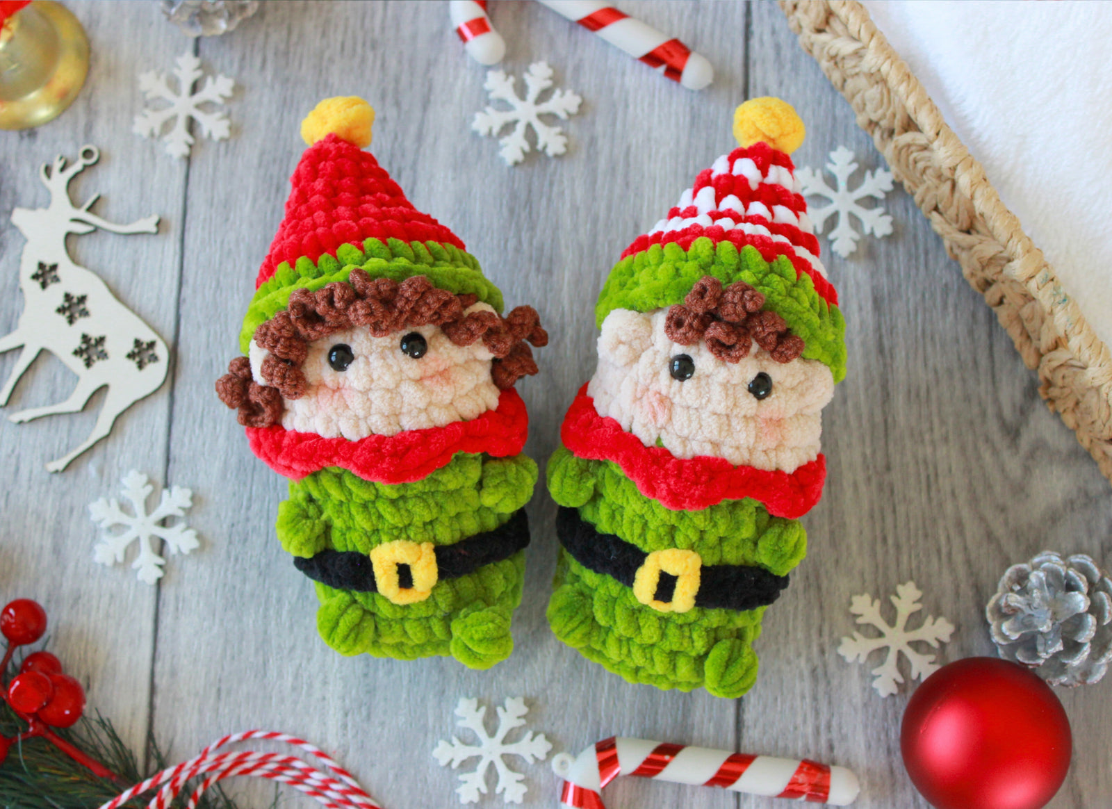 Christmas Elf Crochet Pattern,  Crochet Pattern Christmas, 4 in 1 Elf Amigurumi Pattern, Christmas Toys, Christmas Gift