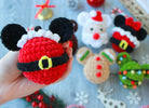 Christmas Mickey Ornaments, Crochet Christmas Pattern, Christmas Decorations, 6 in 1 Crochet Ornaments, PDF pattern