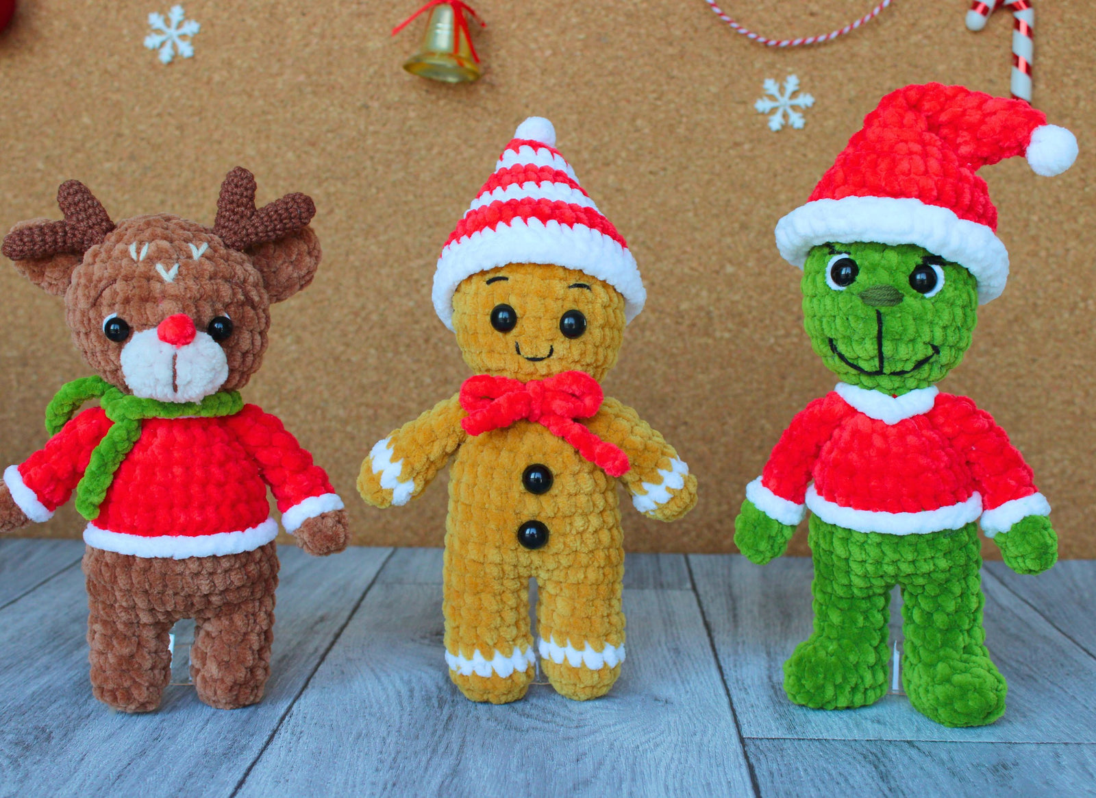 Christmas Crochet Patterns, 6 in 1 Crochet Patterns, Grinch Crochet, Gnome Crochet, PDF pattern