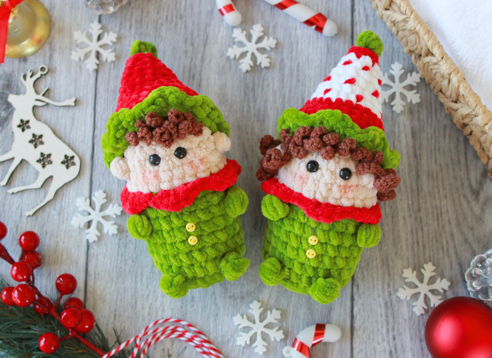 Christmas Elf Crochet Pattern,  Crochet Pattern Christmas, 4 in 1 Elf Amigurumi Pattern, Christmas Toys, Christmas Gift