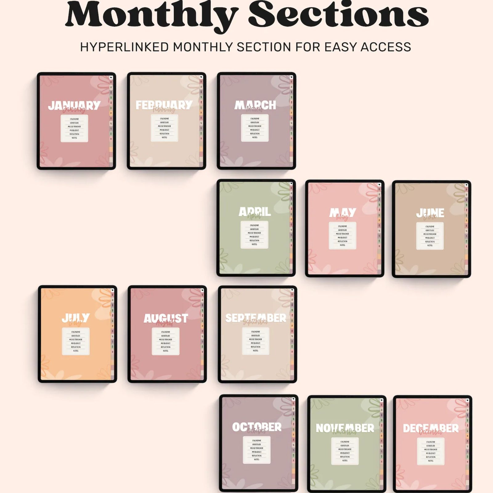 Goodnotes Planner, Monthly Digital Planner, Goodnotes Template, iPad Planner, Digital Journal Pdf