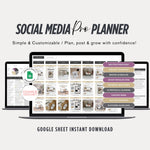 Social Media Content Planner, Social Media Management Template Calendar, 2025 Digital Planner, ADHD Social Media Planner