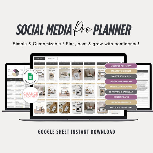 Social Media Content Planner, Social Media Management Template Calendar, 2025 Digital Planner, ADHD Social Media Planner