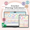 Calculateur de prix et de bénéfices pour les crocheters, calculatrice de prix du crochet, guide des prix, modèle de feuille de calcul de la liste des prix