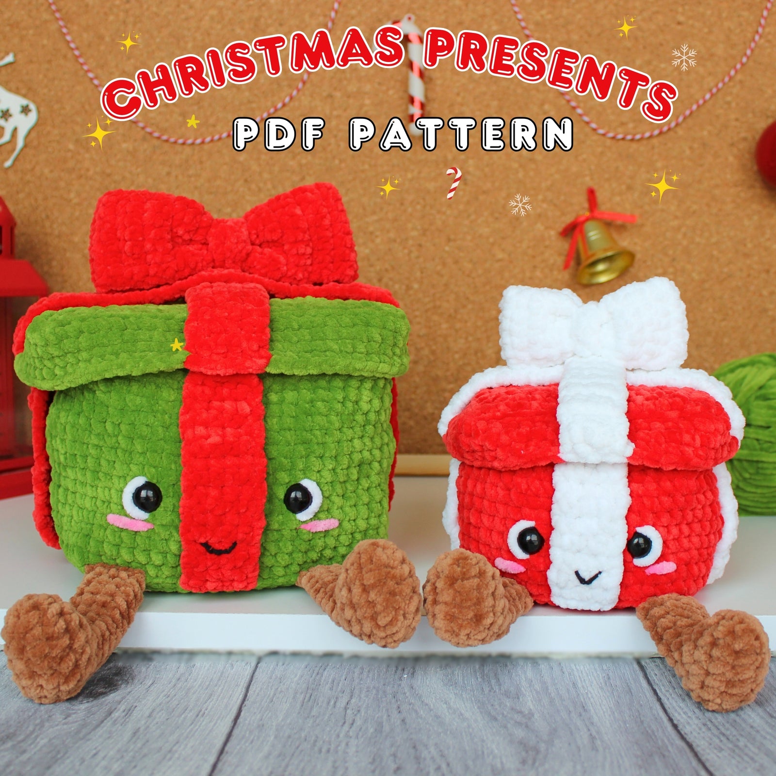 Christmas Present Crochet Pattern, 2 in 1 Christmas Pattern, PDF pattern