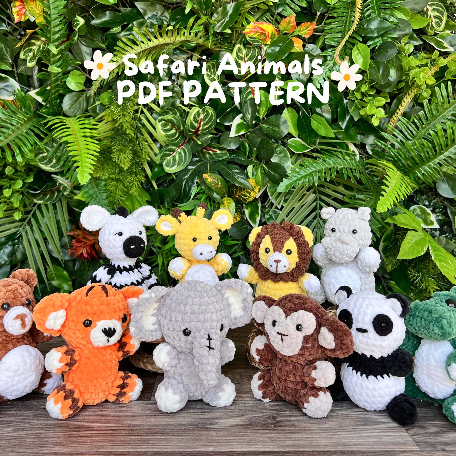 Safari Animals Crochet Patterns, 10 in 1 Crochet Patterns, Amigurumi pattern, PDF pattern