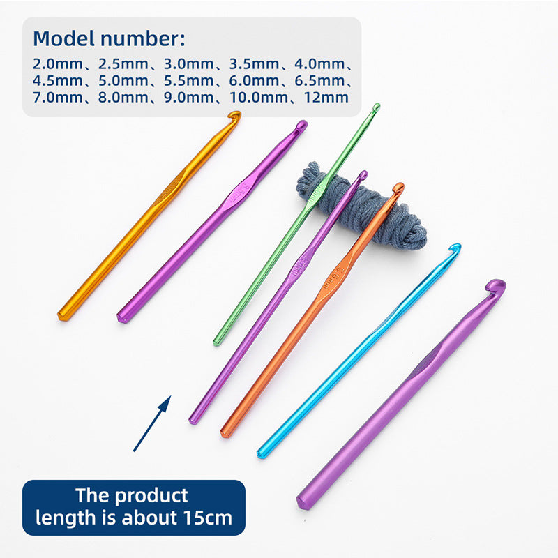 14 PCS Crochet Hooks Set, High Quality Coloured Aluminum Ergonomic Handle Crochet, Hook Needles for Arthritic Hands 2-10mm