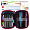 100 Pcs Crochet Hooks Set, Crochet Hooks Kit with Storage Case, Crochet Needles Set, Ergonomic Knitting Needles Blunt Needles Stitch Marker DIY Hand Knitting Craft Art Tools for Beginners-Rose