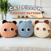 Cat Crochet Pillow, Cat Crochet Pattern, Amigurumi Pattern, Low Sew Pattern, PDF Pattern