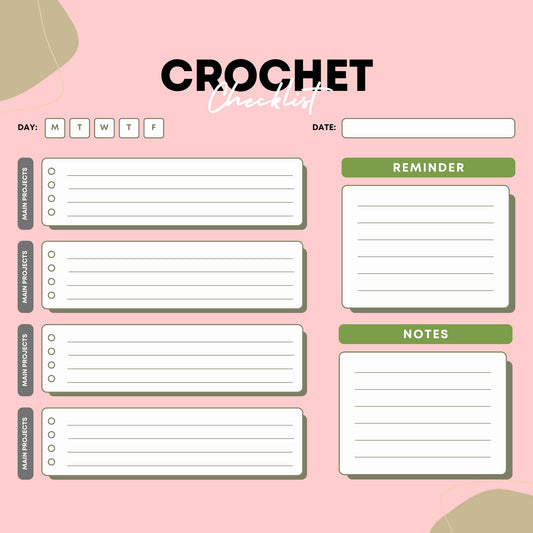 Crochet Checklist Planner